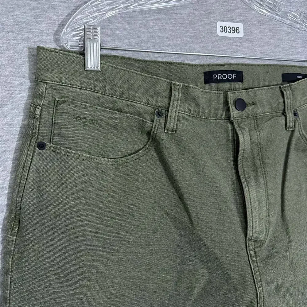 Huckleberry Proof Men's Size 36x34 Green Canvas Slim Fit Rover Pants Durable